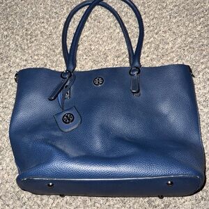 Tory Burch Navy Leather Tote
